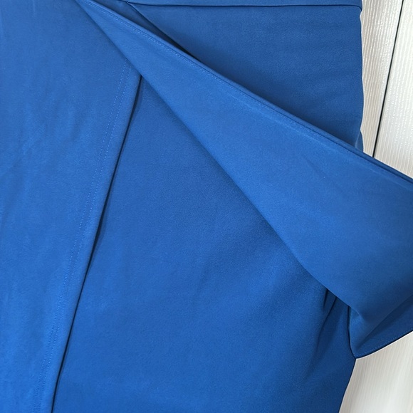 JJs House Pleated One Shoulder Sheath/Column Asymmetrical Cocktail Dress Blue - Picture 9 of 16